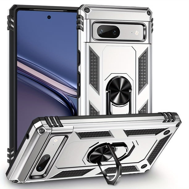 Military-Grade Protection for Your Google Pixel 7A: Heavy Duty Armor Case with Magnetic Ring Stand Phone Cover (Black)