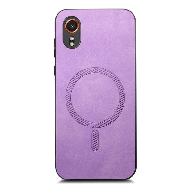 Magnetic Slim Case for Samsung Galaxy Xcover 7 with Camera Guard & Anti-Scratch Back Purple