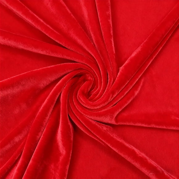 Tela SINJEUN 9 m x 165 cm Terciopelo Elástico Rojo Suave