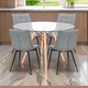thumbnail image 2 of Comedor Mesa Eames 80cm redonda vidrio + 4 Silla Macron Terciopelo - Gris, 2 of 8