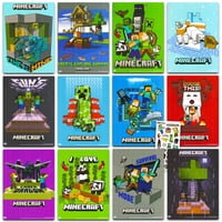 Set De 12 Posters De Minecraft 20X28 Cm Decoración Para Cuarto Infantil