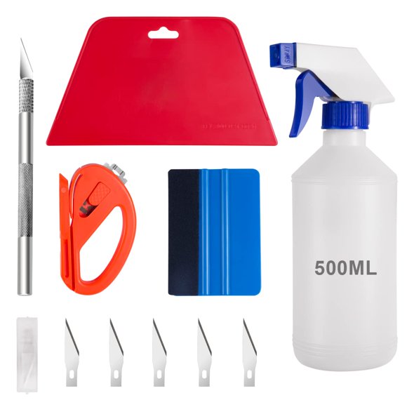 Kit de herramientas para aplicar tintes para ventanas de coche Luxiv, 9 unidades con 500 ml