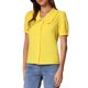 thumbnail image 4 of INSPIRE CHIC Blusa de Mujer Cuello Peter Pan Manga Corta Abullonada Camisa Retro S Amarillo, 4 of 6