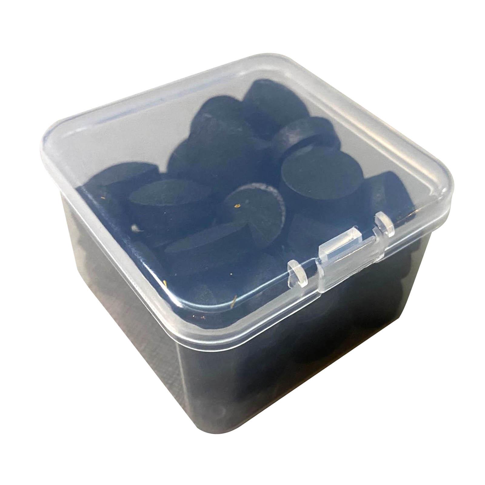 Magideal - 50 Piezas De Material Cuero Suave Snooker Pool Cue Tips Pegamento En Taco De Billar 14 Mm Con Caja De Almacenamiento Pool Stick Tips Profesion Portátil Para