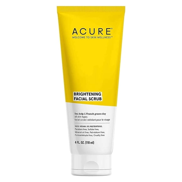 Exfoliante facial Acure Brightening con algas marinas y arcilla verde francesa