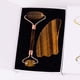 thumbnail image 3 of Tiger Eye Sawtooth Roller Shoulder Neck Massager Natural Stone Face Care Gua Sha Massage Set Tool acupuncture Health Beauty, 3 of 3