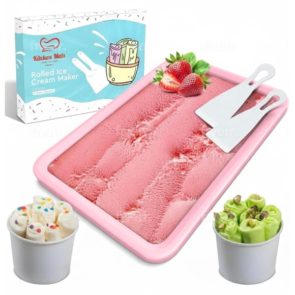 Máquina de Helado Enrollado Jage Kitchen Supply 36 cm Rosa Claro