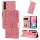 thumbnail image 3 of Funda tipo cartera FOXDOCK para Samsung Galaxy A25 5G , diseño girasol en relieve, cuero PU, cierre magnético, soporte y tarjetero, 3 of 5