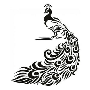 Rienda Libre Graphics - Decomural Floral Peacock Bird Ws-18149