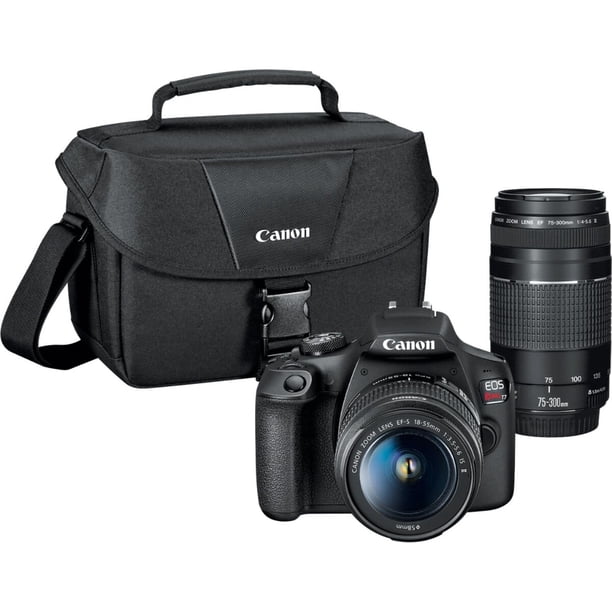 Cámara DSLR Canon EOS Rebel T7 con lentes 18-55 mm y 75-300 mm Full HD WiFi