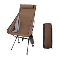 Magideal - Silla Plegable Moon Chair, Respaldo Alto, Resistente, Para Acampar, Con Bolsillo Lateral, Para Playa, Para Césped, Senderismo, Viajes, Jardín, Picnic Café