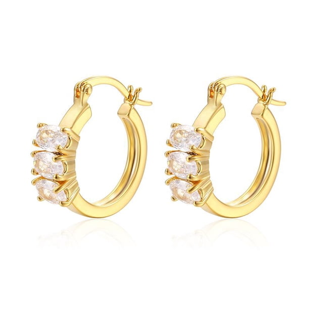 Colorful CZ Ear Cuff Earrings for Women, European American Style Trendy Jewelry