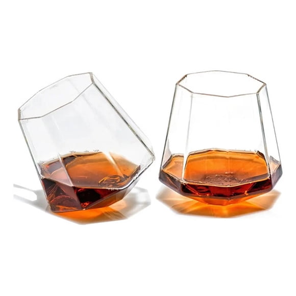 Set 6 Vasos Bajos 300ml Diamante Whisky Transparente Nórdico