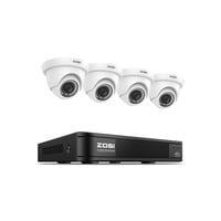 Sistema De Cámara De Seguridad Zosi 1080P H.265+ 5Mp 8Ch Dvr 4 Dome
