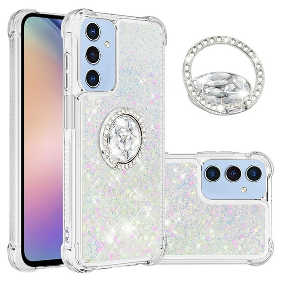 Funda Para Sansung Galaxy A16 Con Brillo Líquido, Protección Completa Y Soporte De Anillo Giratorio