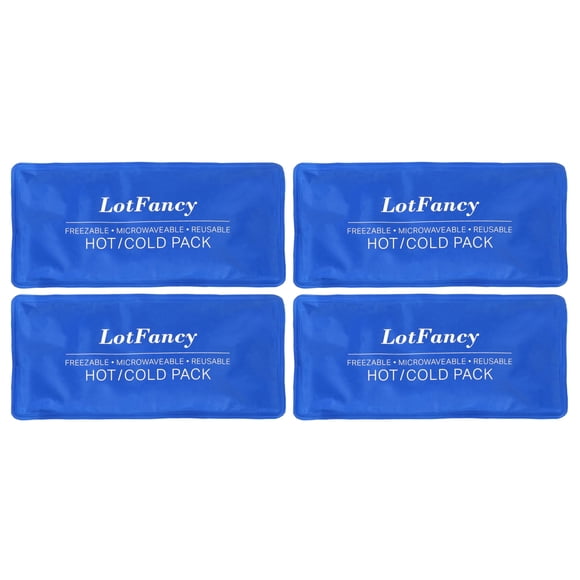 LotFancy Compresa de gel reutilizable para calor y frío, 4 unidades, 27 x 13 cm