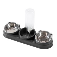 Magideal - Comedero Automático Para Mascotas Con Bebedero Automático. Incluye Comedero Para Comida Húmeda Y Seca. Juego De Comederos Y Bebederos Para Gatos Y Hám Gris Oscuro