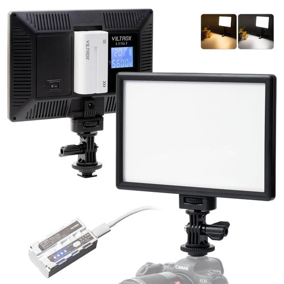 Panel de luz LED para vídeo VILTROX L116T 15W 3300K-5600K con NP-F550