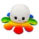 thumbnail image 3 of Juguete De Peluche De Pulpo Reversible De Doble Cara, Vida Marina, Blanco A Negro, 3 of 5