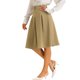 thumbnail image 4 of Falda midi plisada INSPIRE CHIC para mujer con decoración de botones, cintura alta, casual, de oficina, falda acampanada XL caqui, 4 of 6