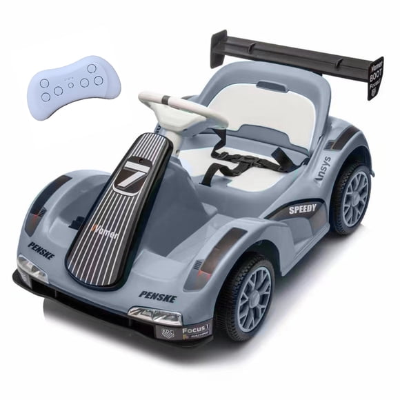 Auto Electrico Niños Karting Con Control, Luz Y Sonido Gris