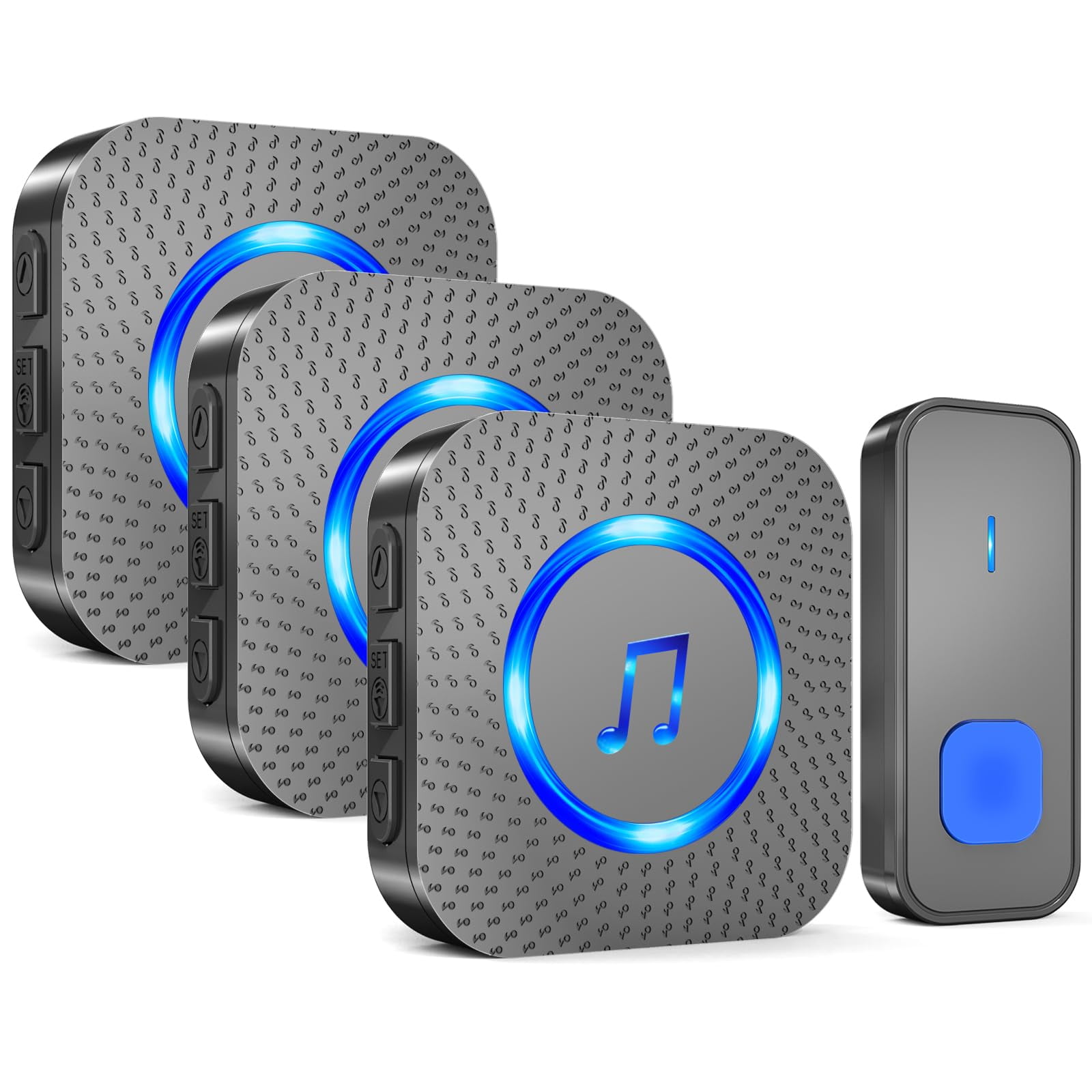 Timbre Inalámbrico Surfou Con 3 Receptores, 1 Botón Ip55, 400 M