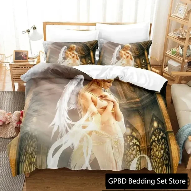 Guardian Angel Bedding Set Boys Girls Duvet Cover Pillowcase Bed boys Adult Home Textileextile