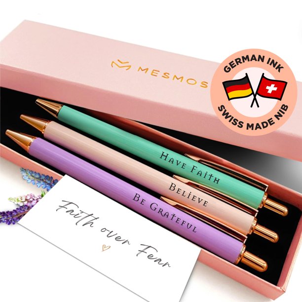 Juego de bolígrafos MESMOS Pastel Christian Gifts para mujeres religiosas, paquete de 3