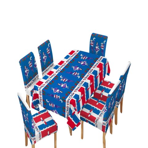 Genérico - Mantel Mas 6 Fundas De Sillas Fechas Patrias 140X220Cm 05