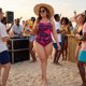 thumbnail image 3 of Agnes Orinda Traje de Baño de Una Pieza para Mujer Talla Grande Escuela Colegio Estampado Cuello en V con Cordones Laterales Control de Abdomen Fruncido Corte Alto Traje de Natación para Playa 2X Rosa, 3 of 8