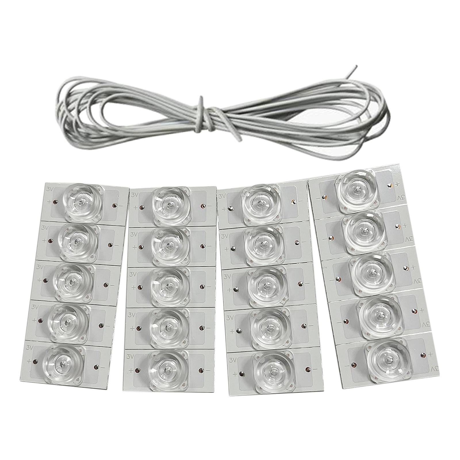 Ioensy - Piezas De Tira De Luz De Fondo Led De Cuentas De Lámpara Smd Que Emiten Para Iluminación Interior De Vídeo 20 Piezas Con Línea