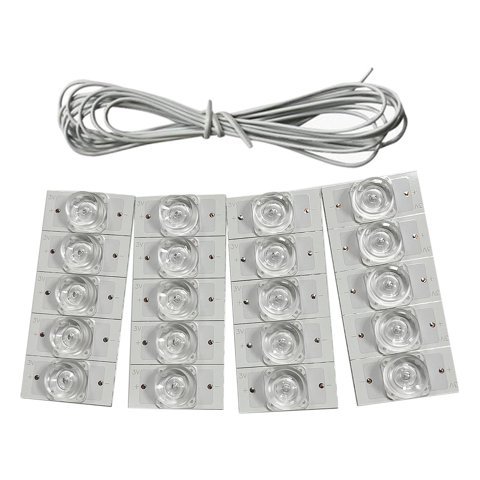 Ioensy - Piezas De Tira De Luz De Fondo Led De Cuentas De Lámpara Smd Que Emiten Para Iluminación Interior De Vídeo 20 Piezas Con Línea