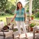 thumbnail image 3 of Agnes Orinda Blusas Boho de Verano con Peplum Floral para Mujer de Talla Grande con Cuello en V y Mangas Cortas de Linterna 1X Verde, 3 of 8