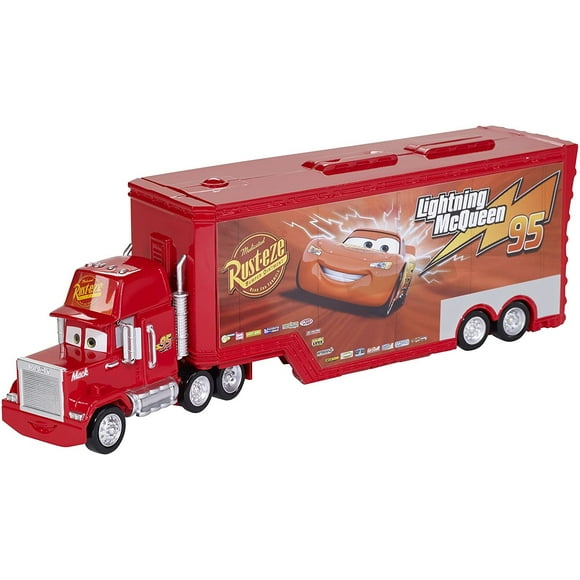Disneypixar Cars Mack Hauler, Película Playset, Toy Truck and Transporter, detalles de carreras para