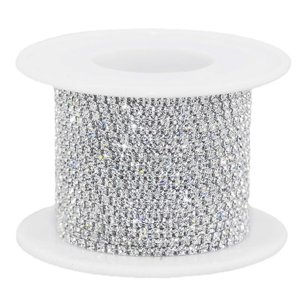 1 rollo de cadena de diamantes de imitación de 10 yardas, rollo de cadena con cierre de diamantes de imitación de cristal de 1,5 mm, cadena de copa con garra de cristal