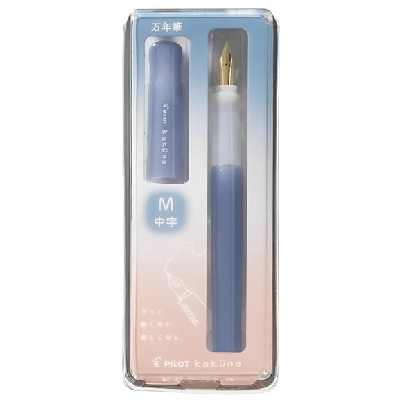 Pluma estilográfica PILOT Kakuno Madoromi azul, punta mediana