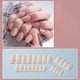 thumbnail image 1 of 24pcs Pink French Tip Press On Nails Medium Square Fake Nails Glossy Full Cover Glitter Powder Stick On Nails False Nails With White Edge Design, Artificial Acrylic Nails With Glue Sticker For Women G, 1 of 3