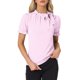thumbnail image 1 of INSPIRE CHIC Blusas de Mujer de Color Sólido con Lazo en el Cuello, Mangas Cortas, para Regreso a Clases y Uso en el Trabajo, Rosa Pálido Talla L, 1 of 6