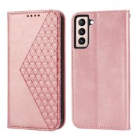 Funda Flip Foxdock Para Samsung Galaxy S22 , Estilo Billetera Con Diseño Rombo, Correa De Mano Y Soporte, Uso Diario