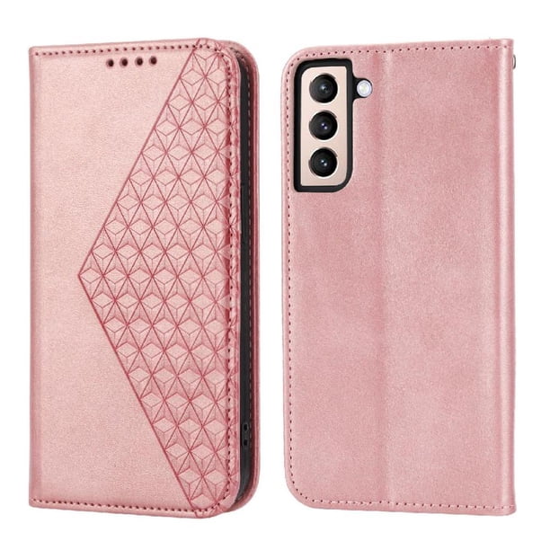 Funda Flip FOXDOCK para Samsung Galaxy S22 , Estilo Billetera con Diseño Rombo, Correa de Mano y Soporte, Uso Diario