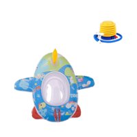 Babyluna - Flotador Con Asiento Modelo Avión Con Inflador Azul