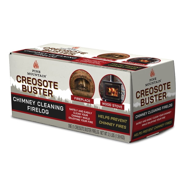 Leña de seguridad para limpieza de chimeneas Pine Mountain Creosote Buster, 3.5 libras, marrón, 1 unidad, (4152501500)