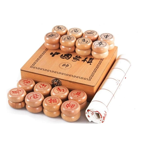 Juego de ajedrez chino GoodPlay Beechwood Xiangqi con caja y tablero