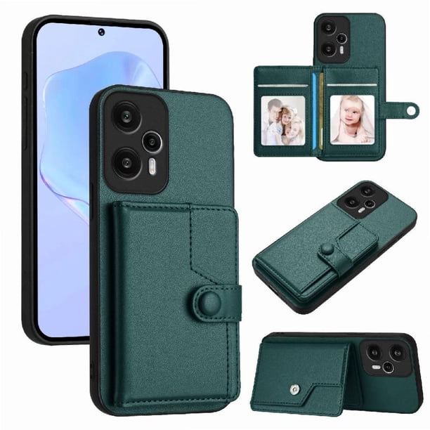 FOXDOCK Funda para Xiaomi POCO F5 5G con Bloqueo RFID - Diseño Elegante con Cierre de Botón