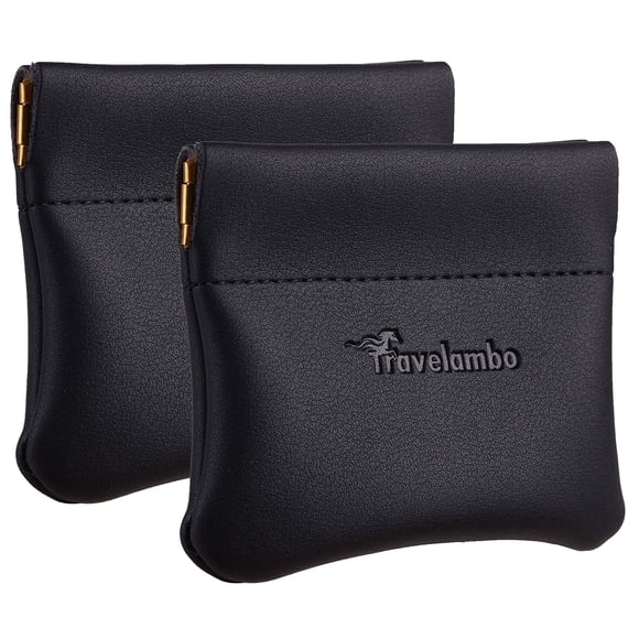 Monedero Travelambo de piel con soporte para monedas, 2 unidades