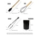 thumbnail image 4 of Utensilios de cocina de silicona, 12 piezas, antiadherentes y resistentes al calor, con mango de madera, color negro, 4 of 7