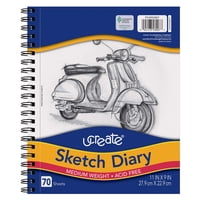 Cuaderno De Bocetos Ucreate 28X23 Cm Papel De Gramaje Medio 70 Hojas