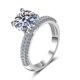 thumbnail image 1 of Anillos de Compromiso Moissanite de 2 Uds para Mujer Corte Redondo Color D VVS1 Anillos de Diamante Moissanite con Certificado, 1 of 9
