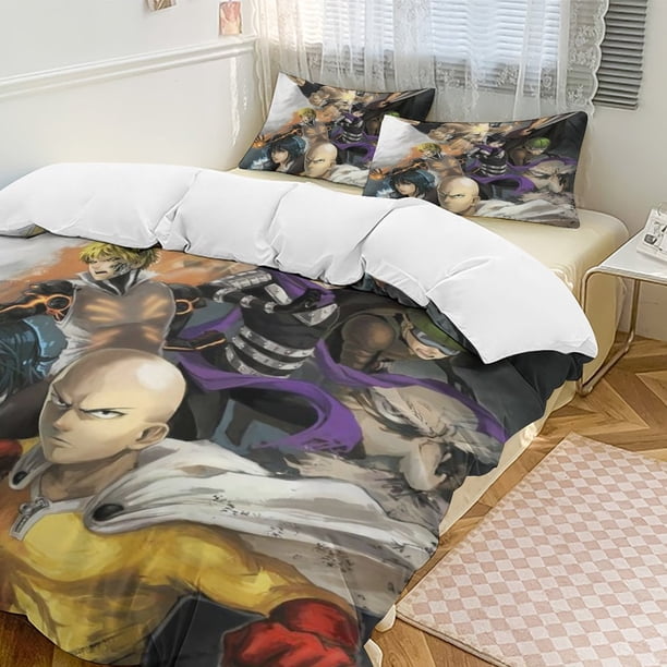One-Punch Man Anime Home Bed 3-piece Set Classic Japanese Anime Polyester Wash Student Dormitory Set