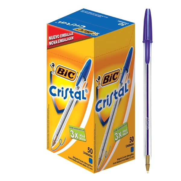 Bic - Lápiz Pasta Azul Cristal Punta Media 50 Unid